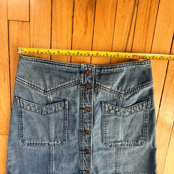 Chic Free People A-line denim Mini skirt Blue wash - Picture 5 of 7